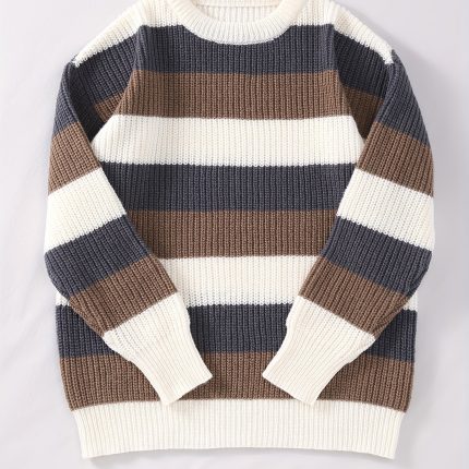 Antony | Elegante en Warme Gestreepte Breisweater