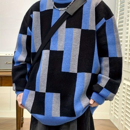 Evan | Heren Geometrisch Grafisch Gebreid Truien